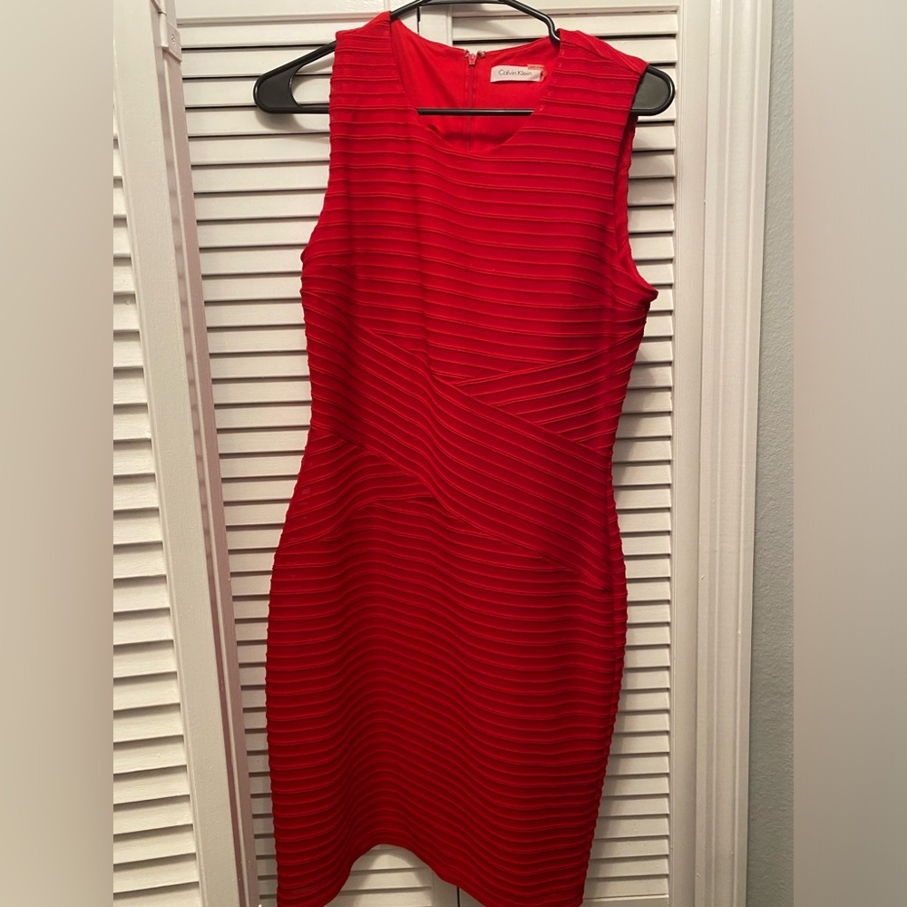 Red Calvin Klein dress